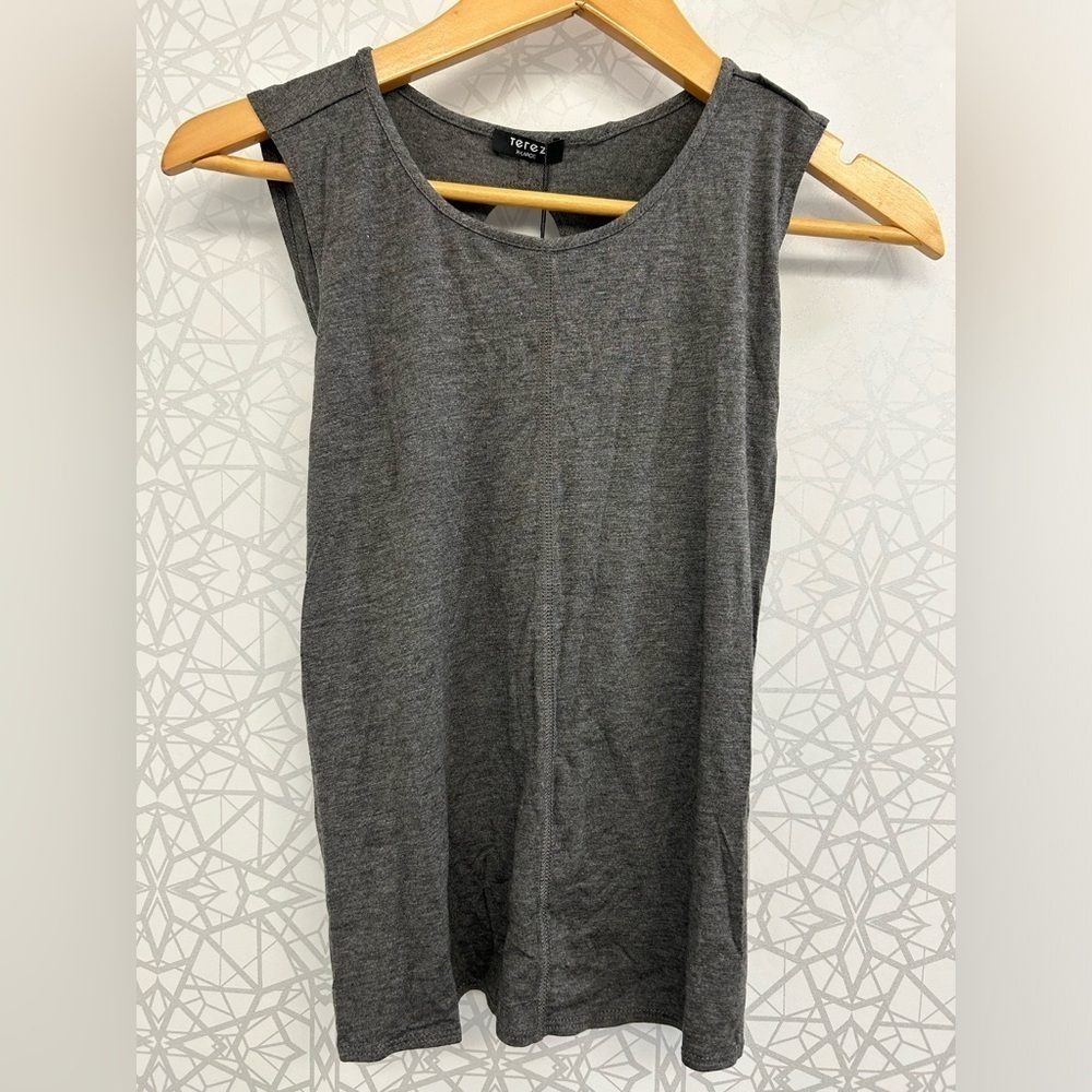NWT Terez gray tank. Girls size XL. Unique style - cross over back